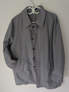 XXL Rain Jacket Trench Coat Packable Puppytooth Thigh Length - Angelo Nardelli